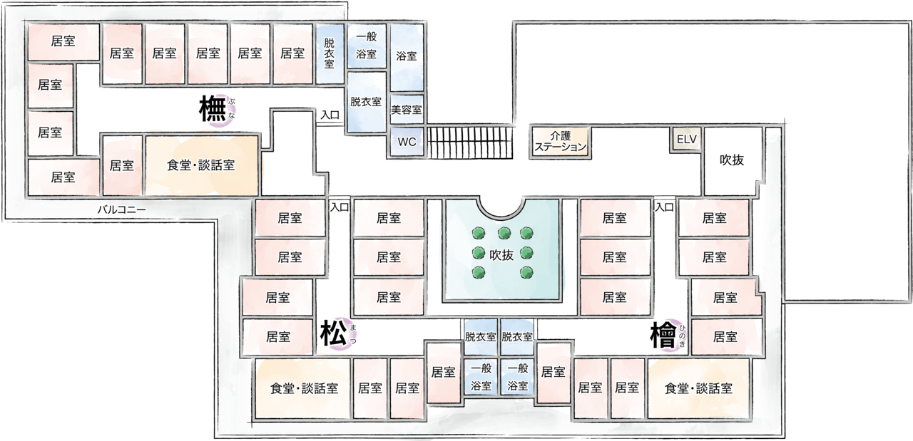 みさくぼの里　2階見取図