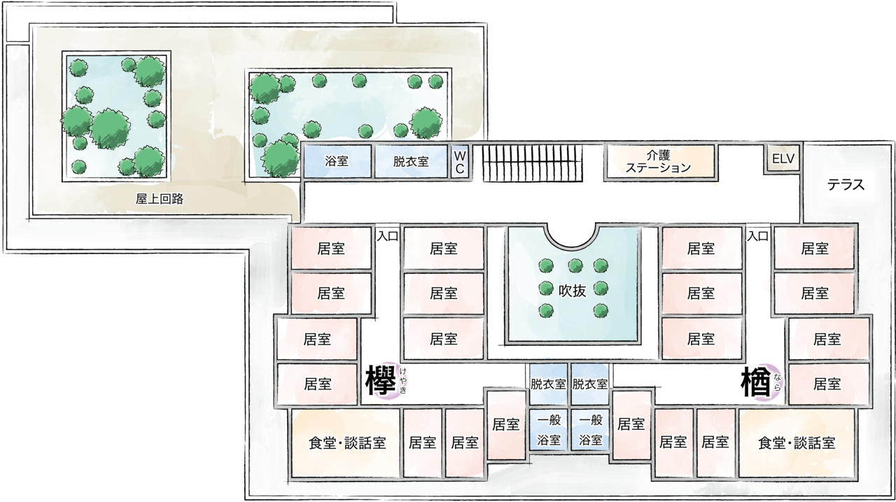 みさくぼの里　3階見取図